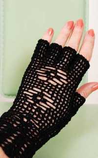 Rękawiczki ażurowe czarne