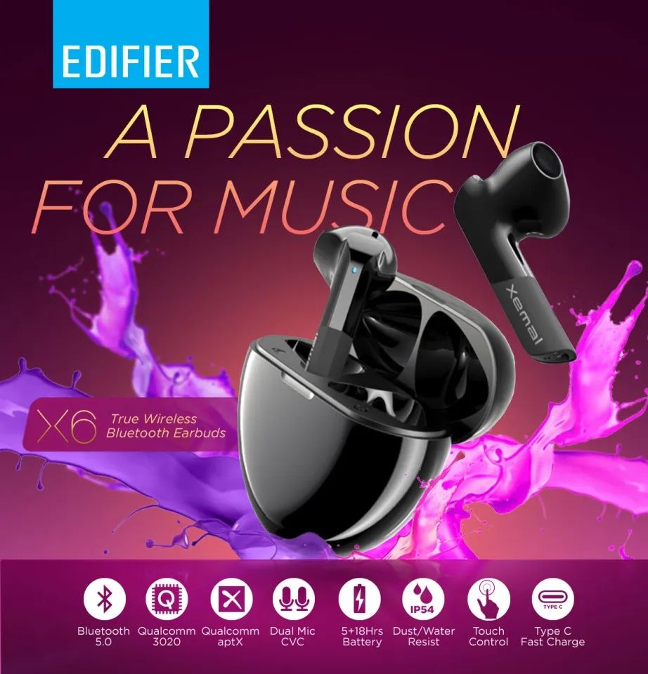 Słuchawki Bluetooth Edifier X6 Qualcomm aptX CVC Dual Mic USB-C