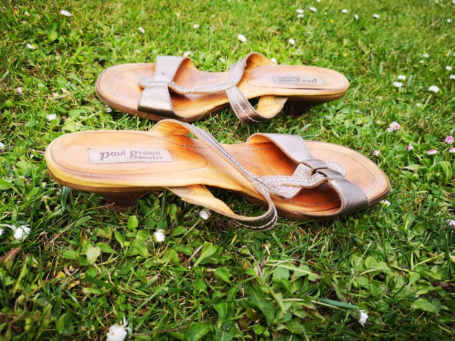 Złote sandałki wsuwane - Paul Green: rozm.40