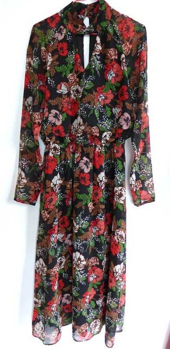 Marks & Spencer piękna długa suknia sukienka maxi stójka 36 S