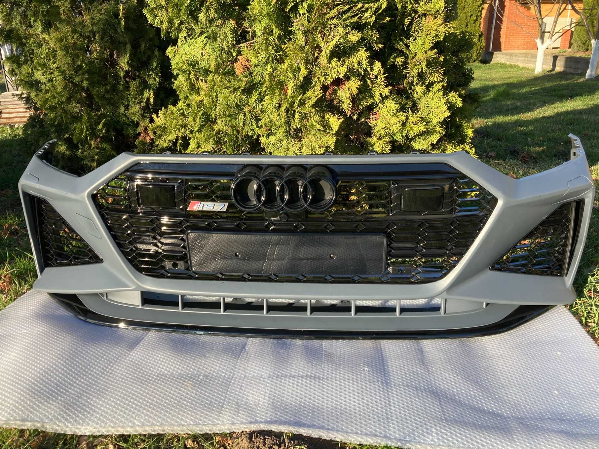 Передний бампер в стиле RS Audi A7 4K 2018-2021г. ПОД РАДАР