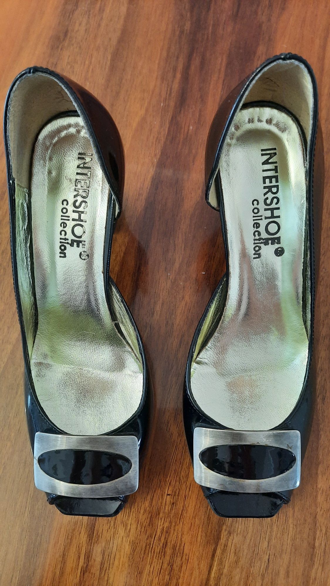 Buty skórzane na obcasie, szpilki, r. 37, Intershoe