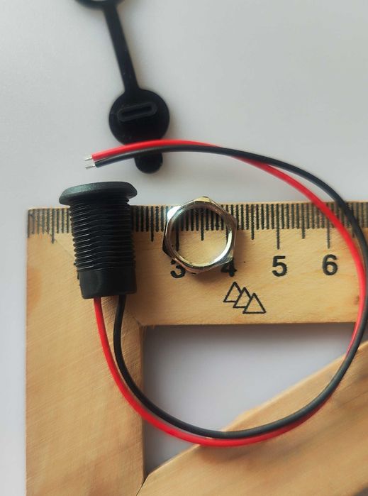 Розетка led Type-C контакт з гайкою