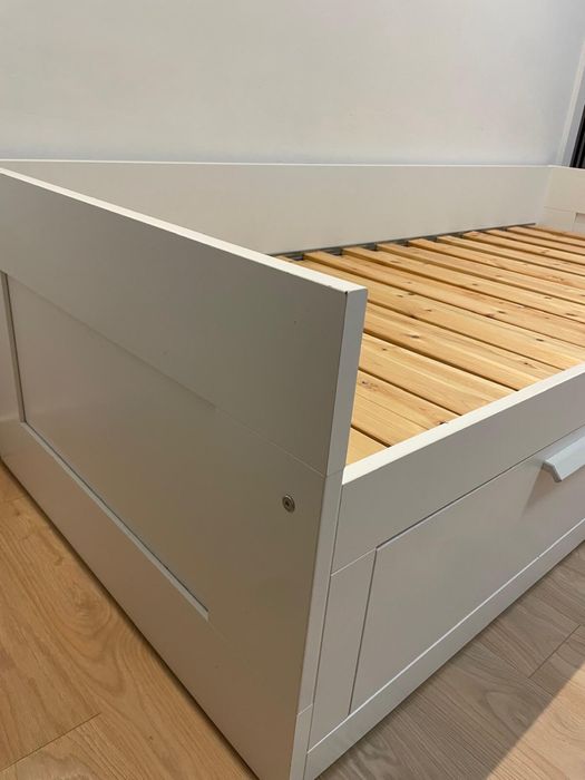 IKEA Brimnes rama leżanki z 2 szufladami, biały, 80x200