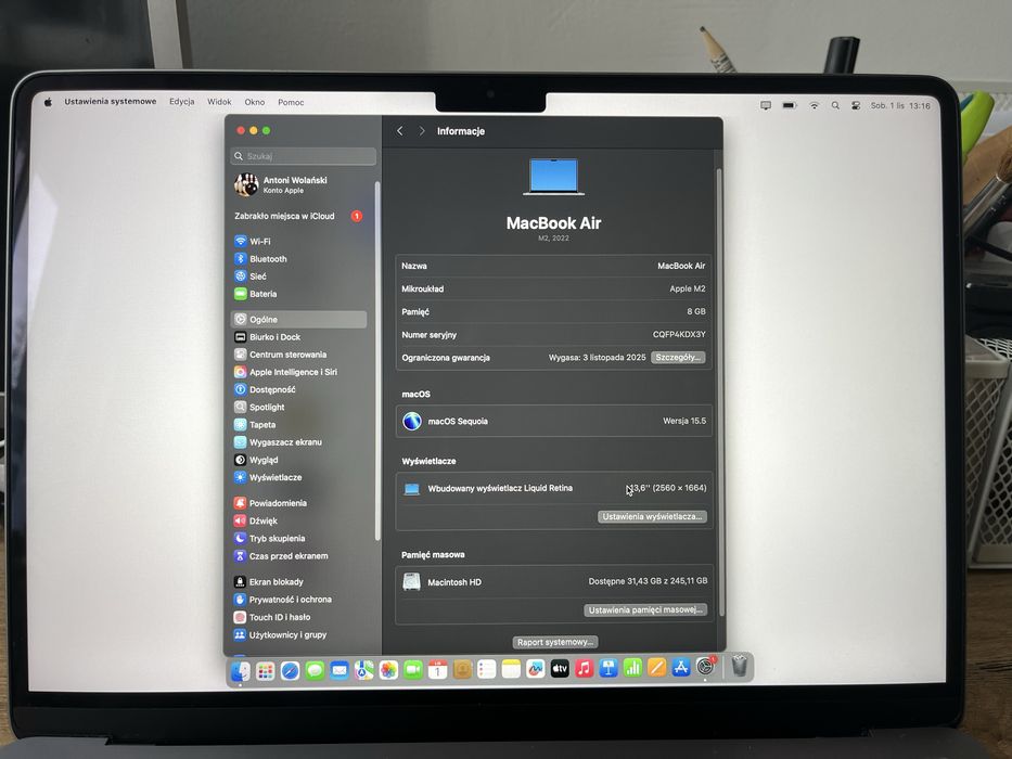 MacBook Air M2 2022 8GB RAM | 256GB SSD