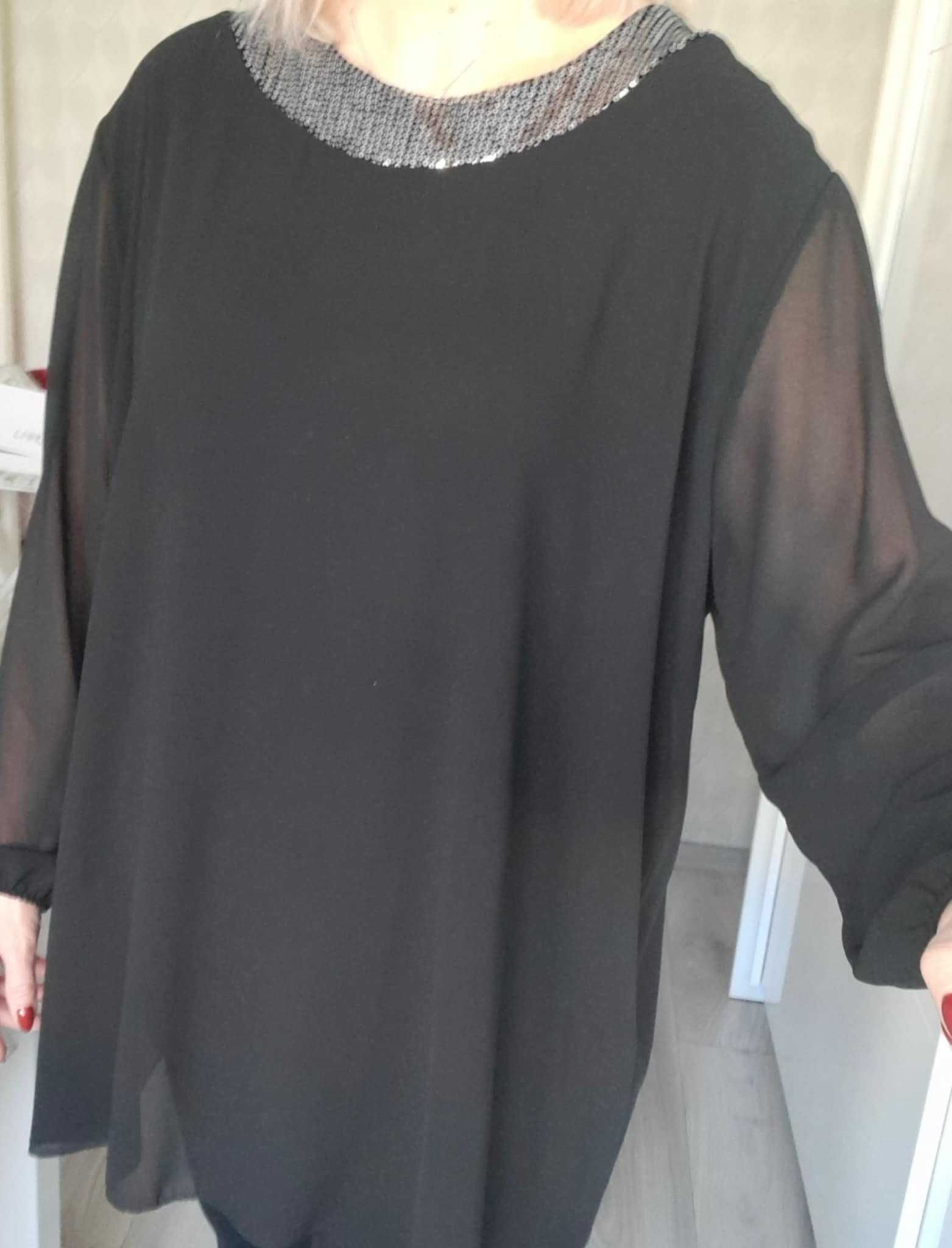 Elegancka czarna tunika plus size