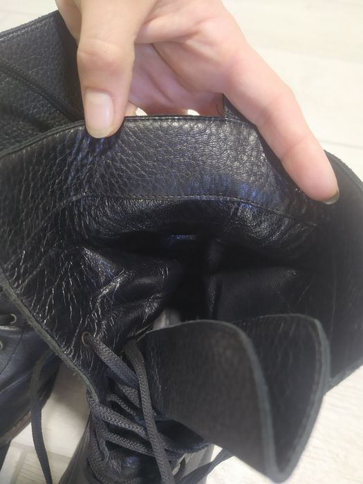 Черевики ботинки чорні шкіряні Armani