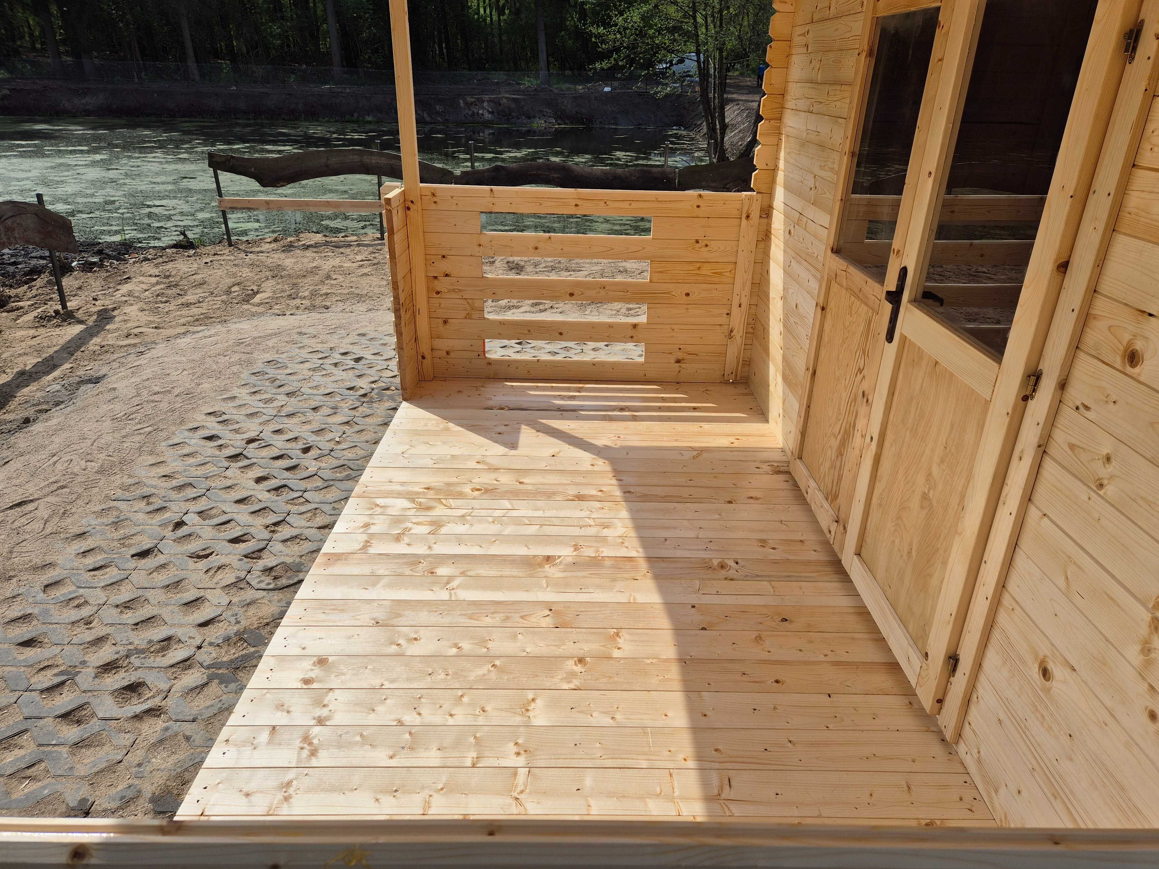 od RĘKI SOLIDNY domek LETNISKOWY+taras 6x4*24m2*ogrodowy*ściany  34mm