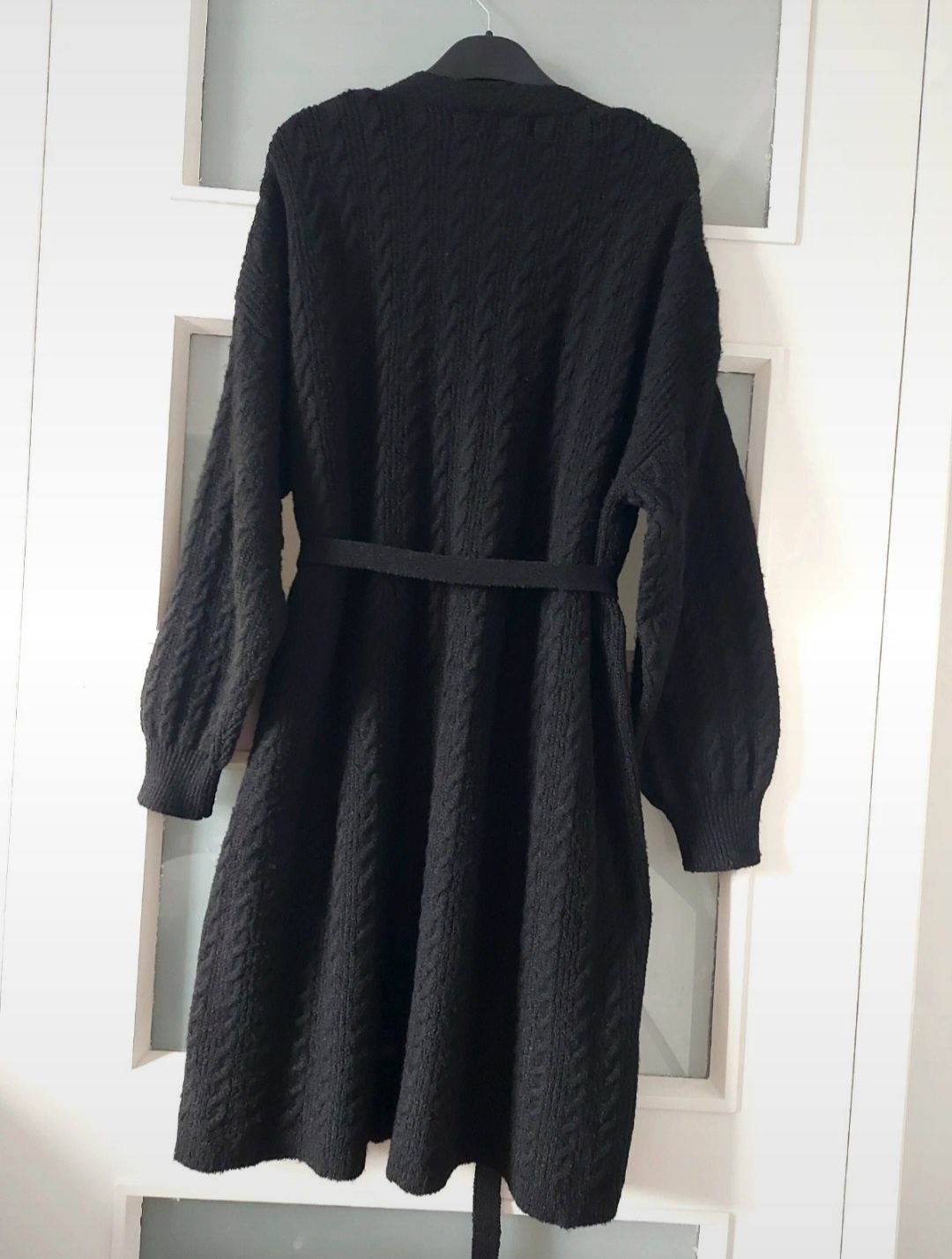 Sukienka sweterkowa kardigan z paskiem z perełkami r.Uni L XL XXL