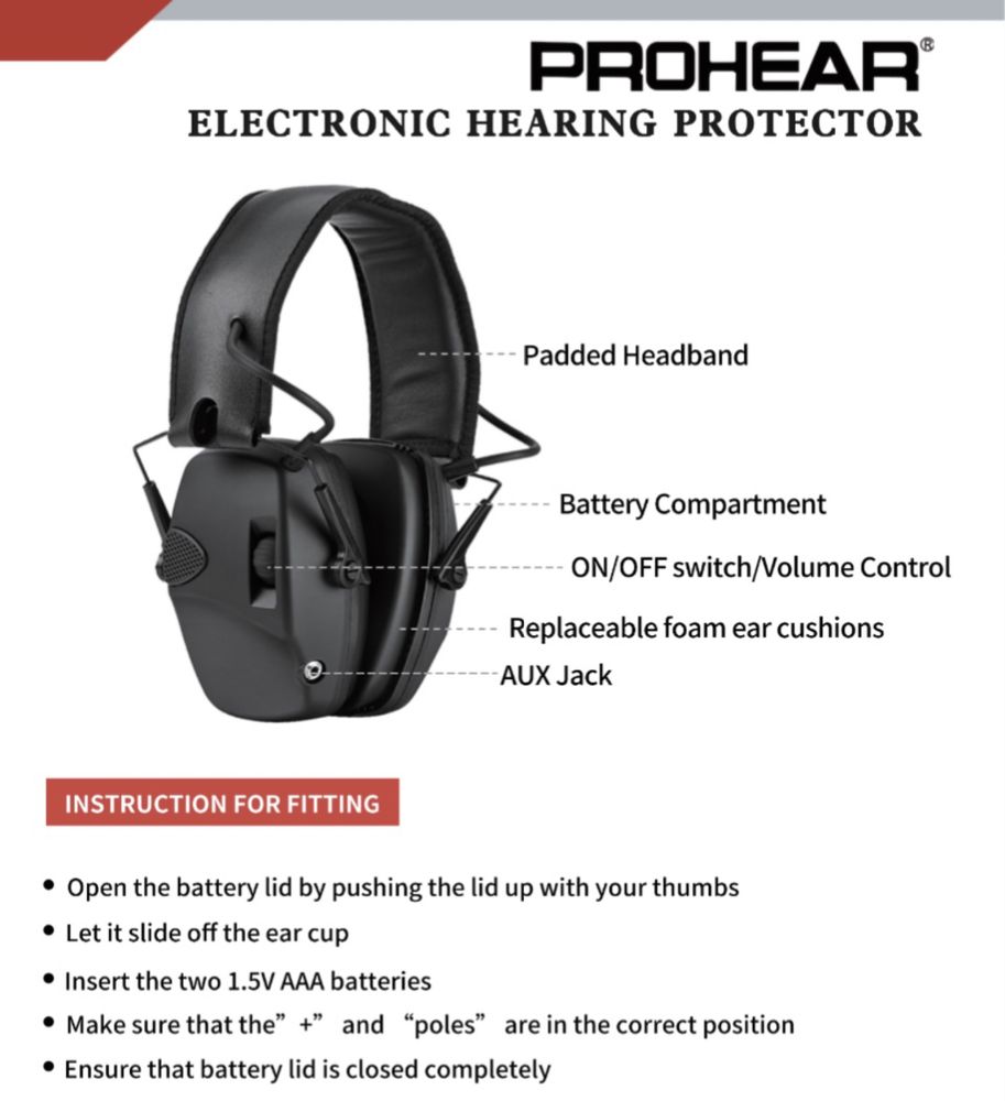 Активні тактичні навушники   PROHEAR®  Модель: EM026 наушники активные