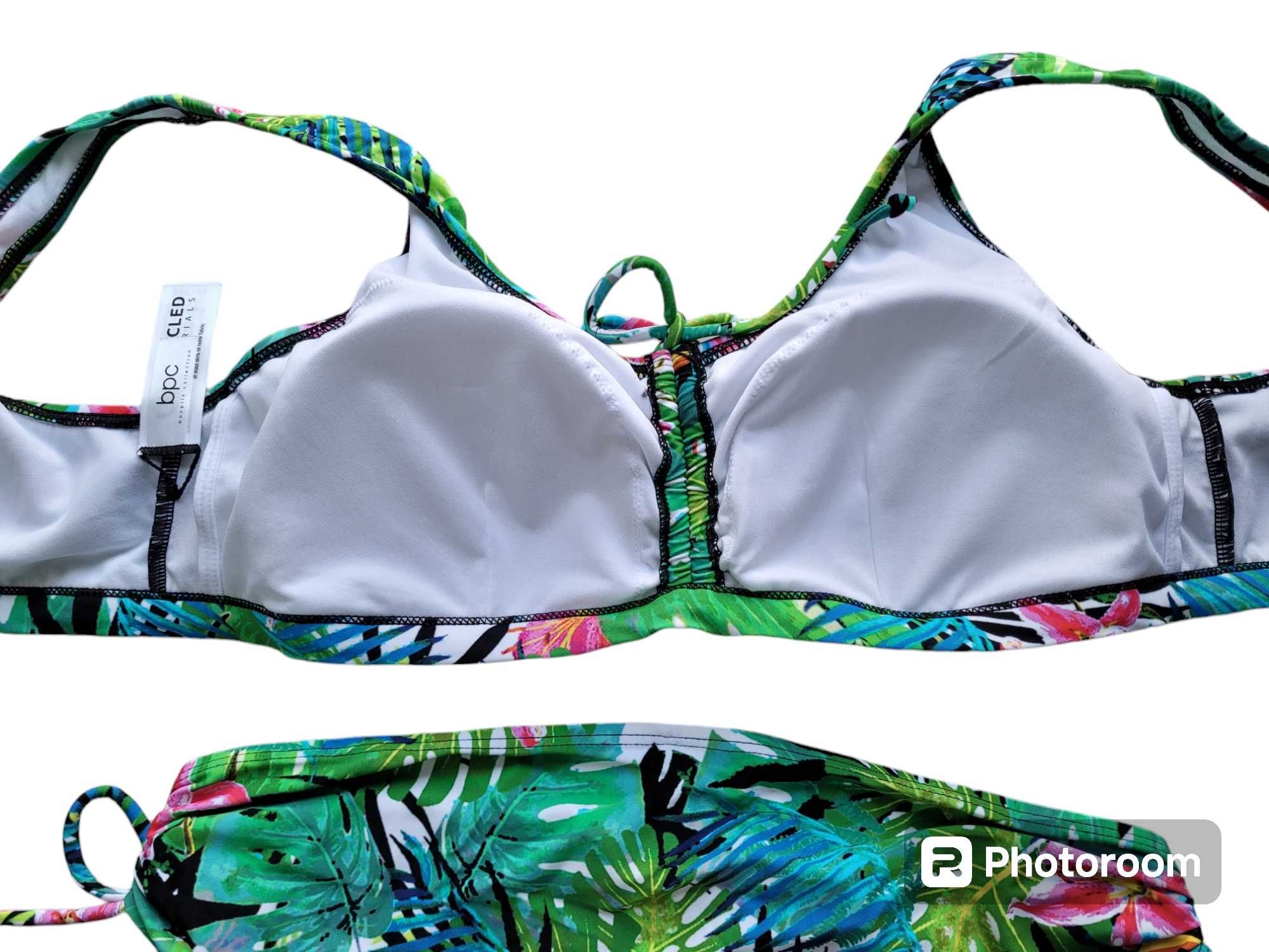 Nowy strój kostium kąpielowy 42,XL bikini liście komplet BonPrix