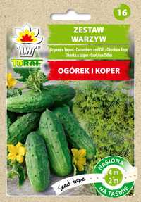 Zestaw warzyw Ogórek Polan i Koper Krezus - nasiona na taśmie 6m TORAF