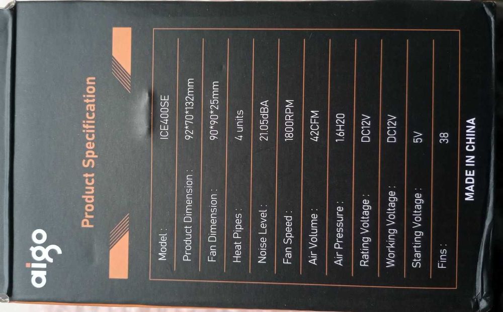 160 W Aigo ICE400SE кулер для процессора Intel/AMD с RGB подсветкой