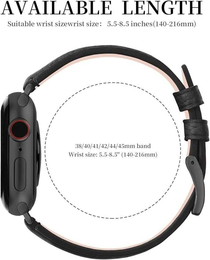Pasek Apple Watch 7 41 mm 40 mm 38 mm czarny z etui