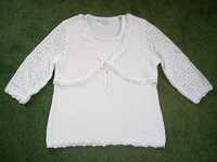 Biały sweter Ażurowy Kamizelka 2w1 40 vintage