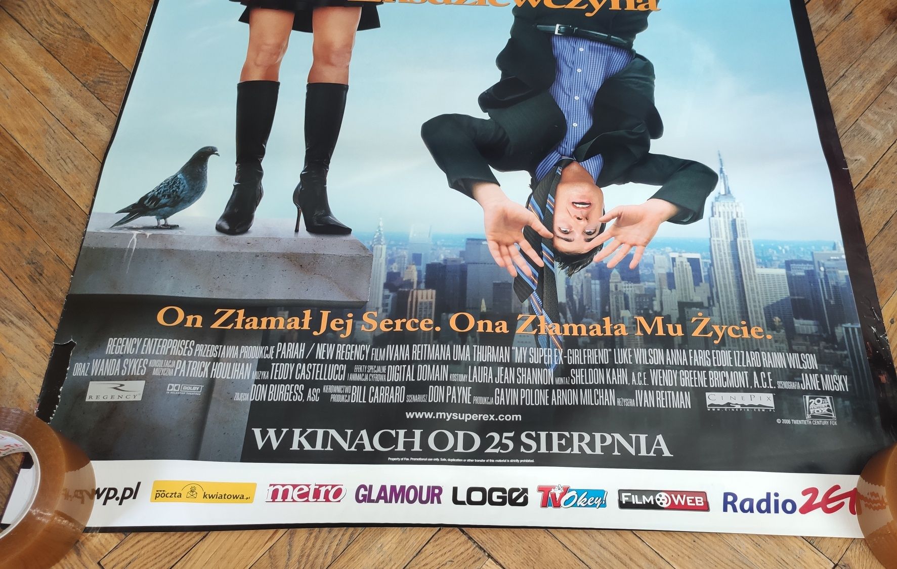 Moja super exdziewczyna plakat filmowy oryginalny Uma Thurman Luke Wil