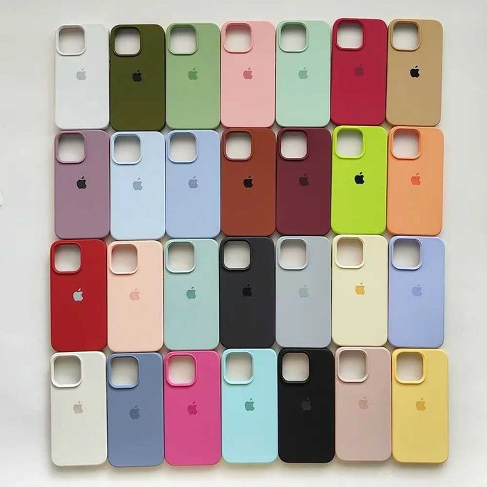 Capa original silicone para iPhone 13, 14, 15, 16, 17 todas as versões