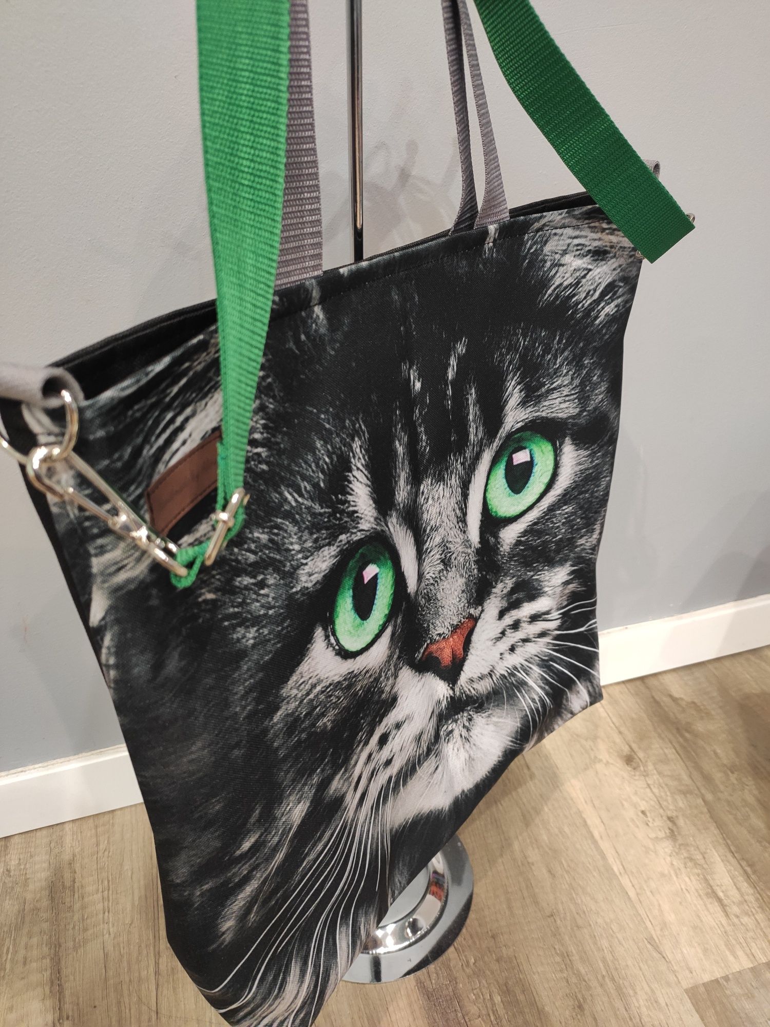 Torebka z kotem torba shopper bag głowa kota super torebka z kotem