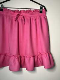 różowa spódnica z falbanką H&M M 38