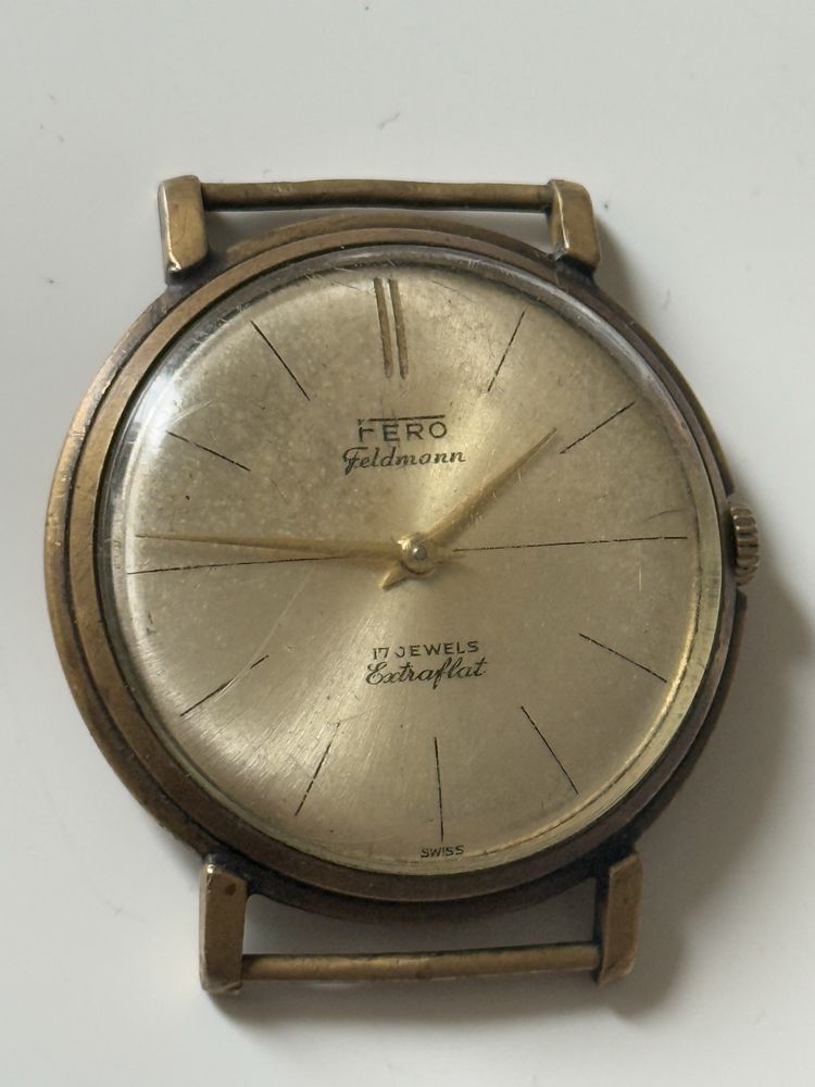 Zegarek męski Fero Feldmana 17jewels Extraflat Swiss made, duzy 37mm