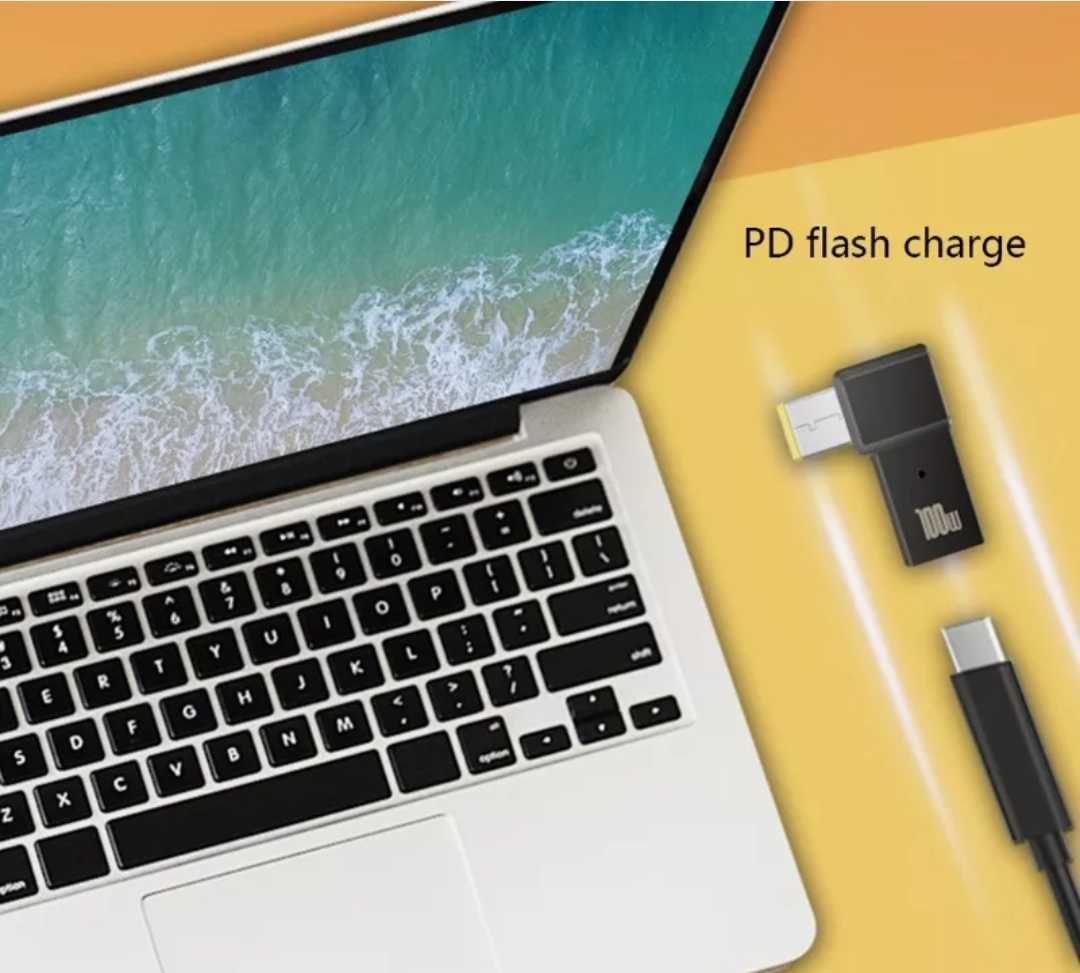 Перехідник (прямокутний) з кабелю type-c для зарядки ноубука Lenovo