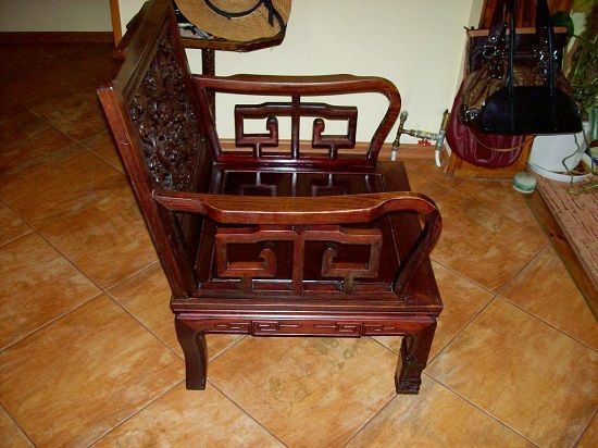Fotel Chiński Drewno Egzotyczne Rzeźb.w smoki inne motywy
