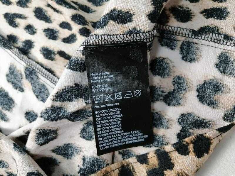 Длинное вискозное платье в леопардовый принт H&M
