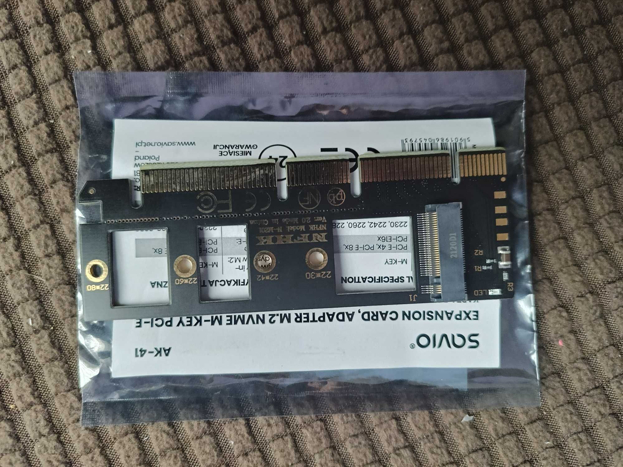 Karta Rozszerzeń Savio Adapter M.2 NVME PCI-E