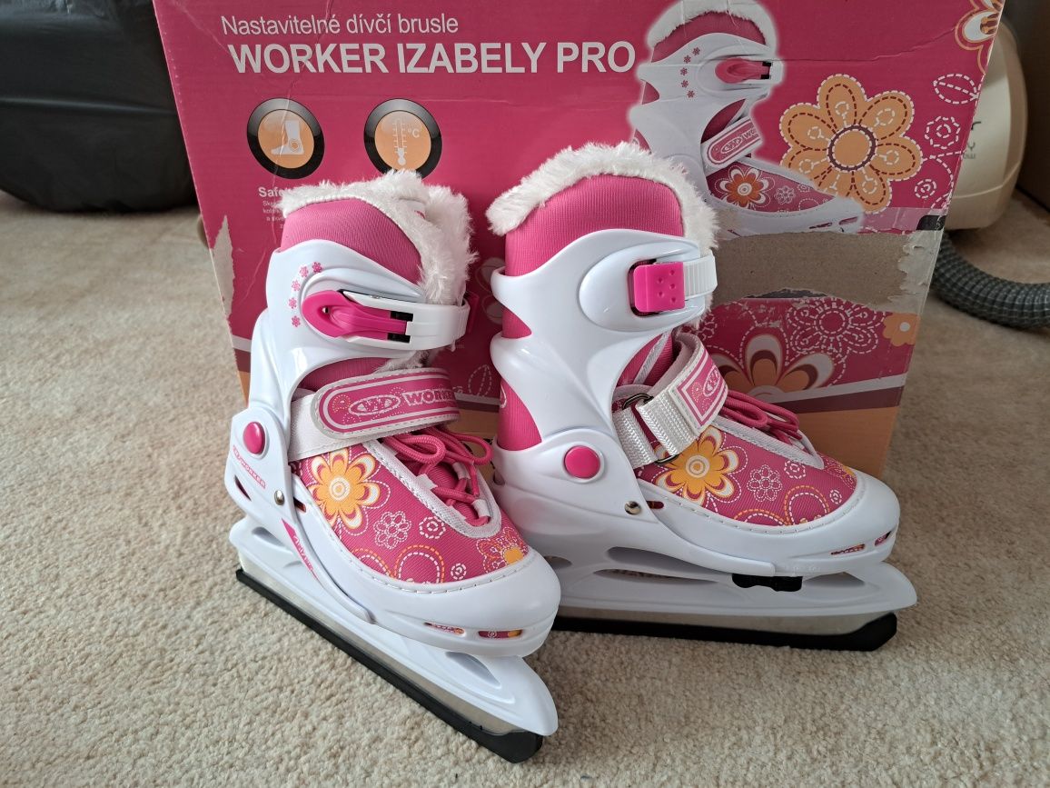 Łyżwy dziecięce zimowe Worker Izabely Pro z futerkiem S 30-33