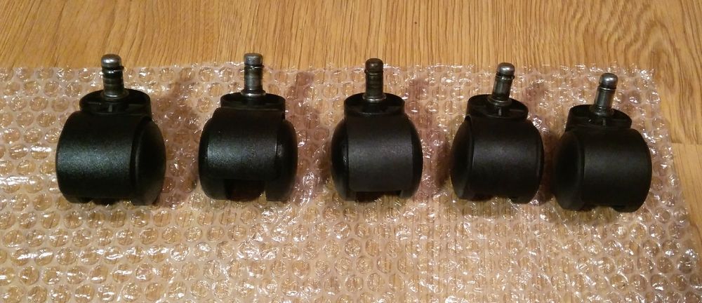 Kółka do fotela biurowego obrotowego, 5szt.,fi 50mm.