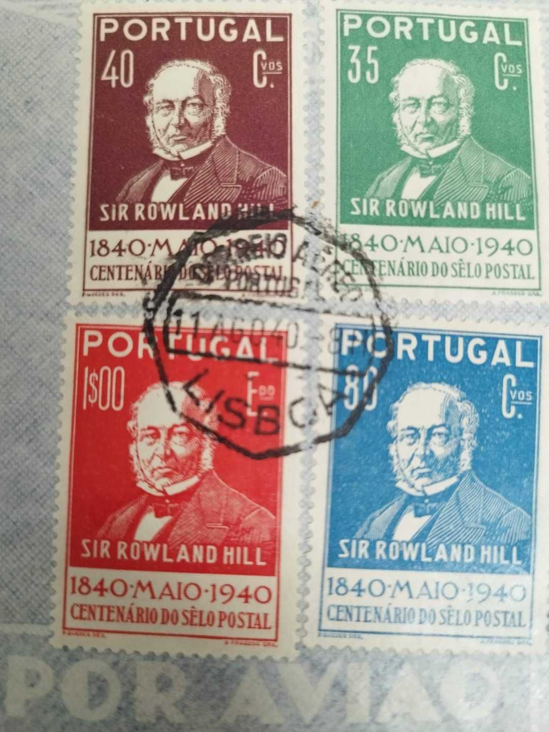 Rara carta 1940 com série completa Rowland Hill