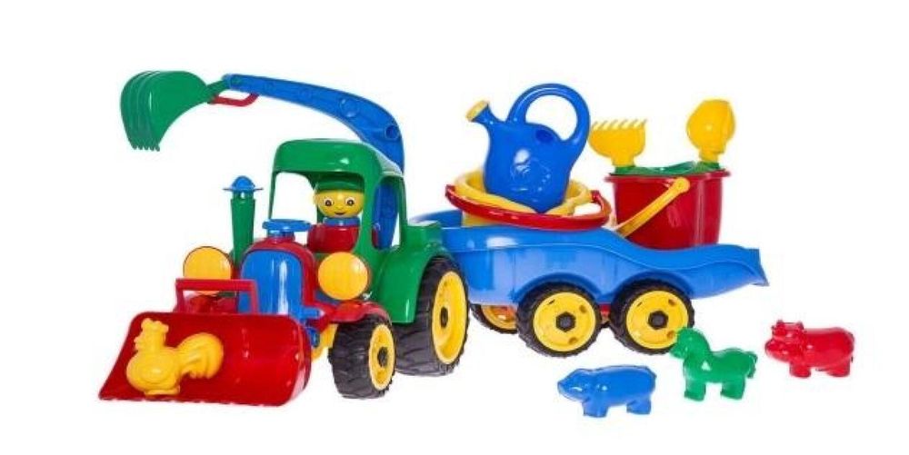 Koparka z przyczepą i kompletem mini 10el ,273x778 mm