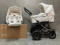 Брендовая коляска 2в1 Emmaljunga city bassinet supreme кожа