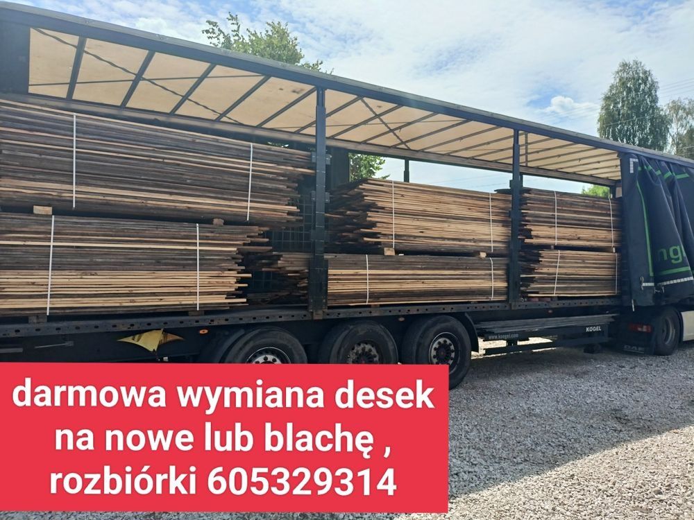 Darmowa wymiana desek na nowe lub blachę także rozbiórki stodoły