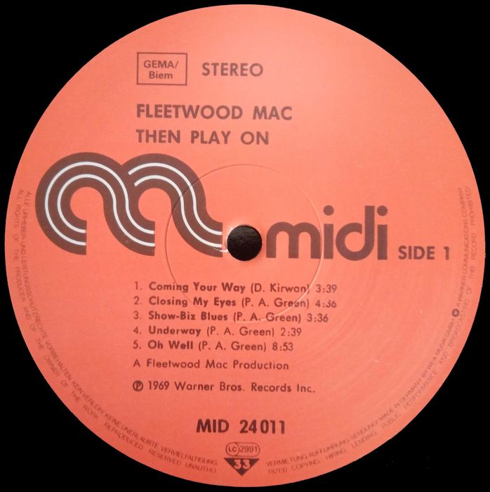 Fleetwood Mac	- - - - -	Then Play On	- - - - -	LP