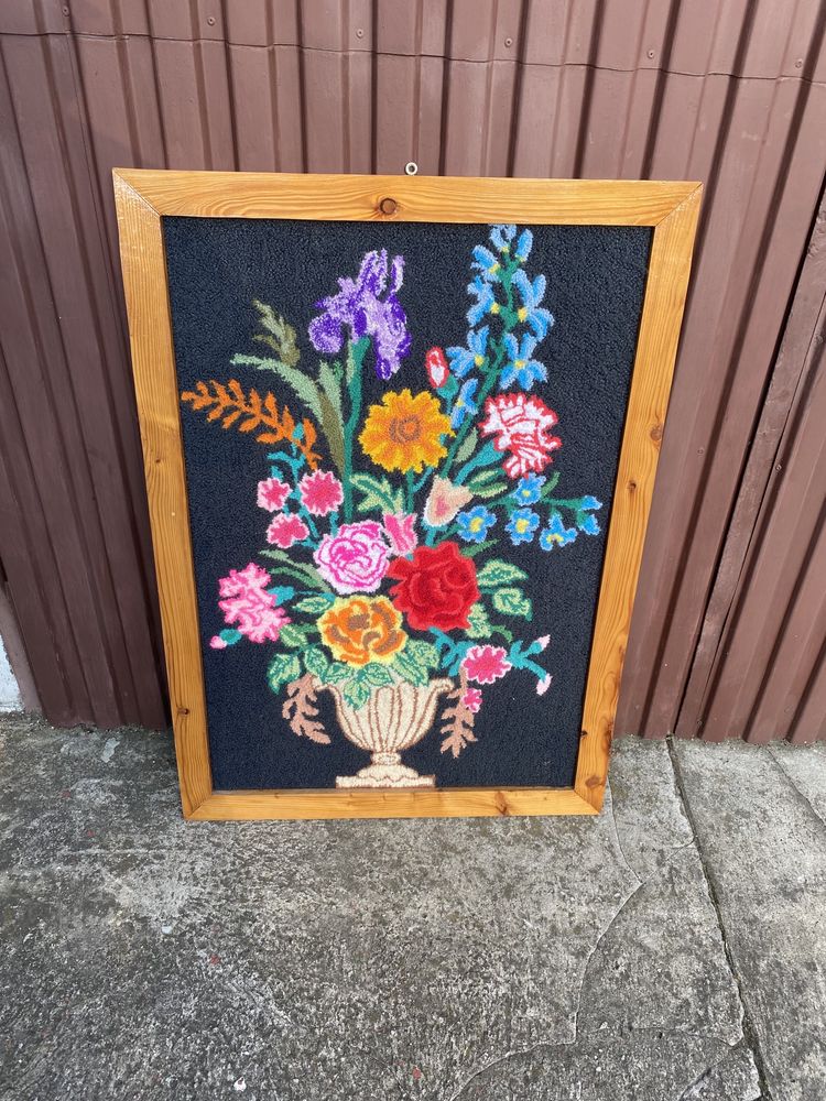 Obraz haftowany kwiaty duży