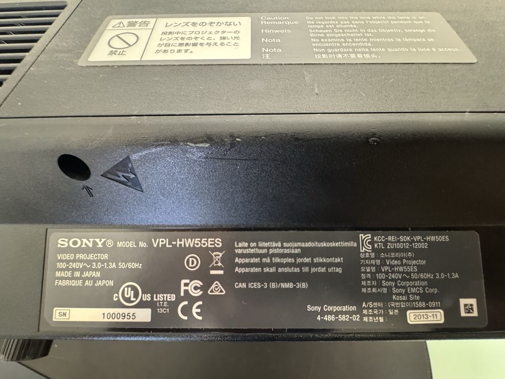 Projetor Sony Vpl Hw55es