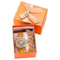 Подарочный набор женские часы с браслетом