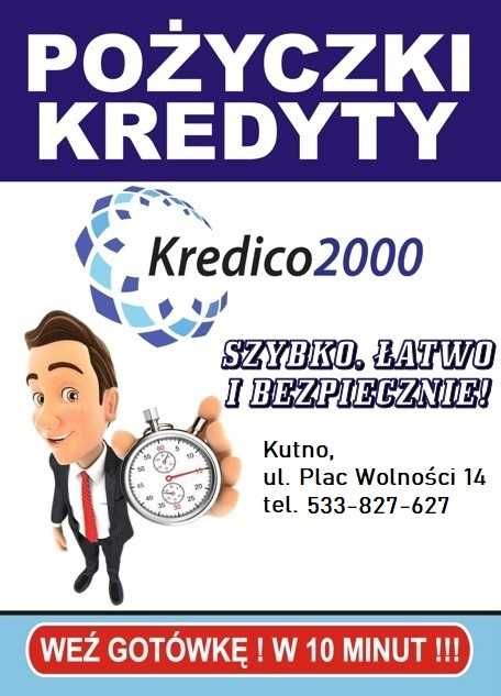 Szukasz miejsca, w którym pożyczysz szybko?? Kredico2000 Kutno