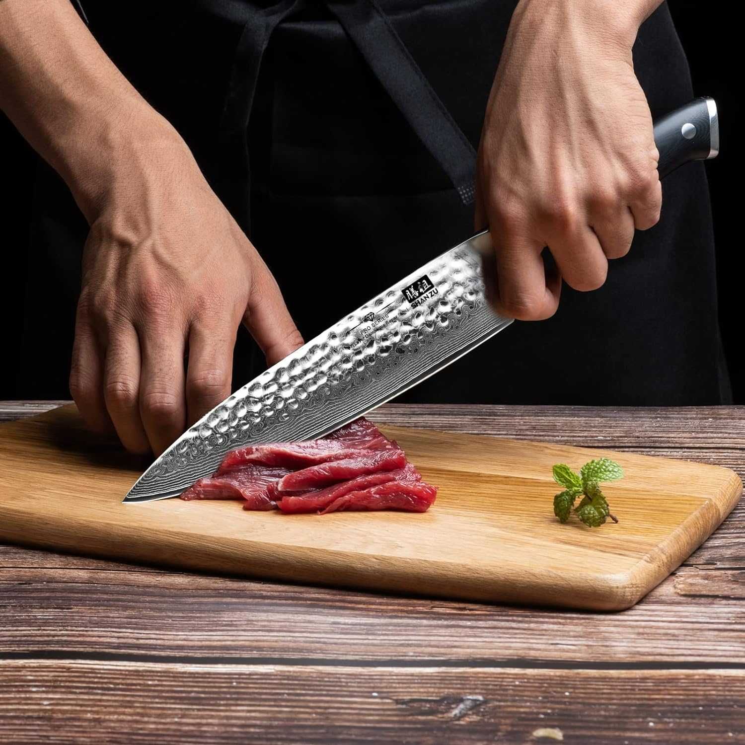 Ніж шеф-кухаря професійний SHAN ZU Chef Knife 67 слоїв дамаської сталі