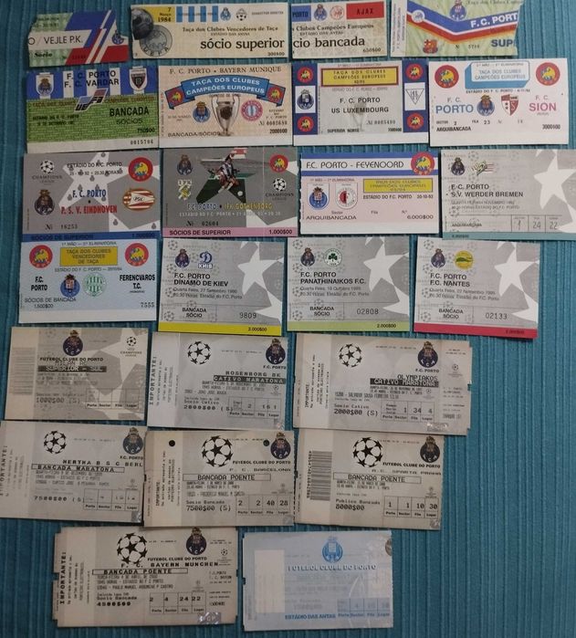 24 Bilhetes de Jogos Europeus do FC Porto - Estádio das ANTAS