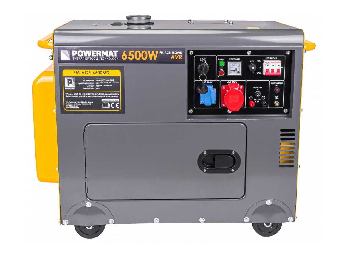 POWERMAT Agregat Prądotwórczy Diesel 6,5kw 230v 400v Ats