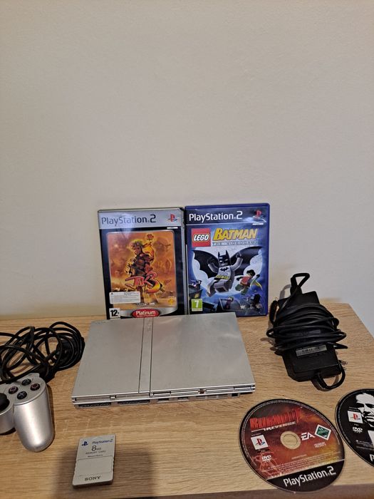 Konsola PlayStation 2 Slim Silver +Gry Pad