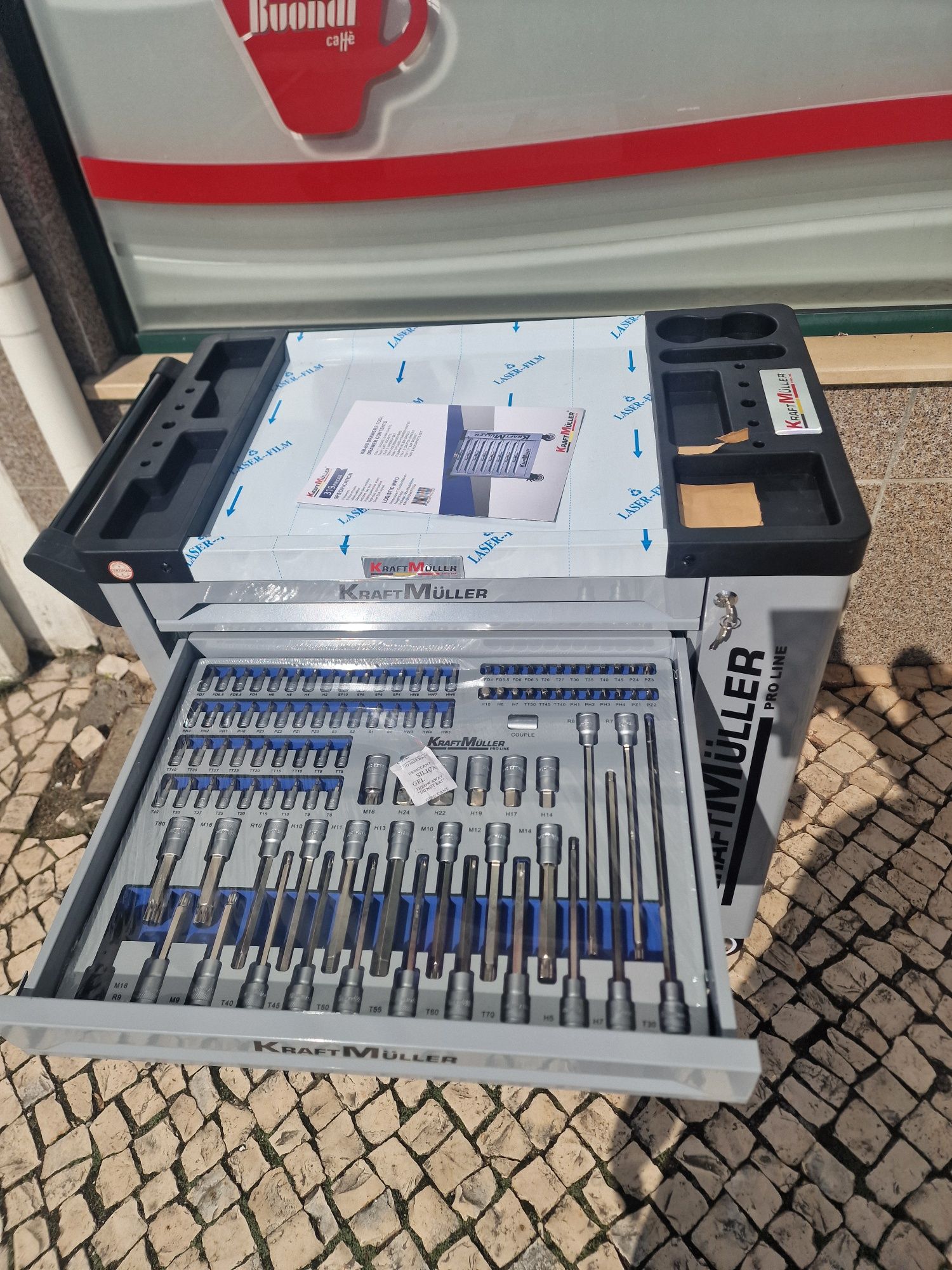 Carrinho de ferramenta de gavetas 8 completas novo