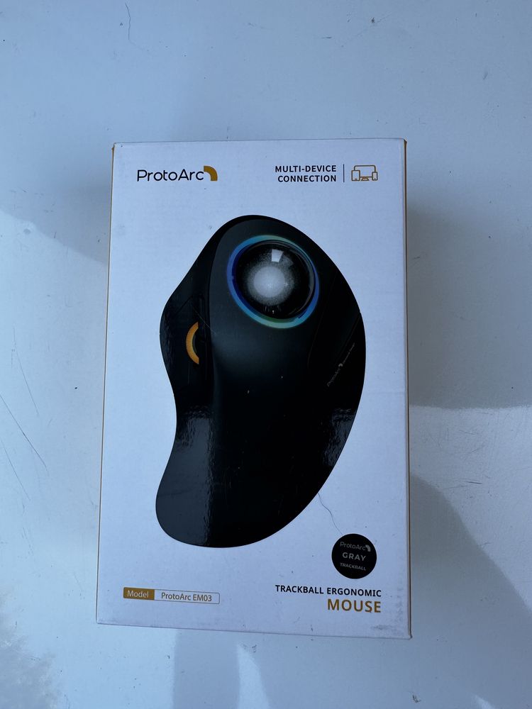 Nowa PROTOARC bezprzewodowa myszka trackball RGB ipad, mac, laptop, pc