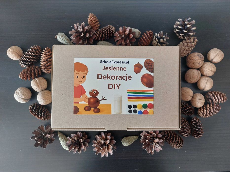 Zestaw DIY - kreatywne figurki z kasztanów. Świeże kasztany w zestawie