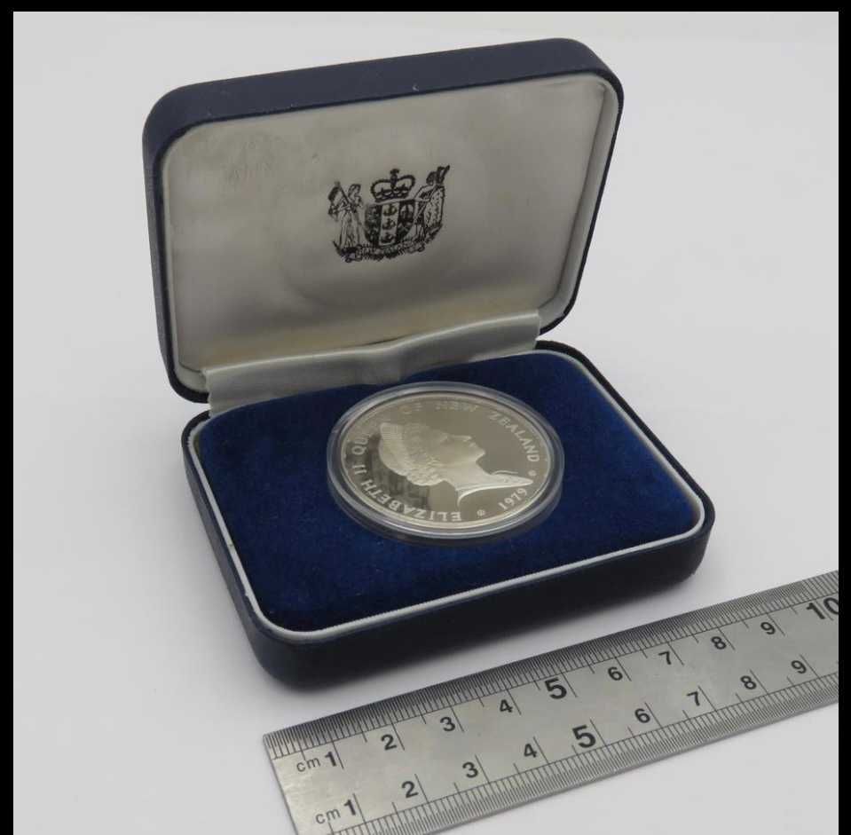 1979 Nova Zelândia prova prata Uma moeda de dólar em caixa (Reservado)
