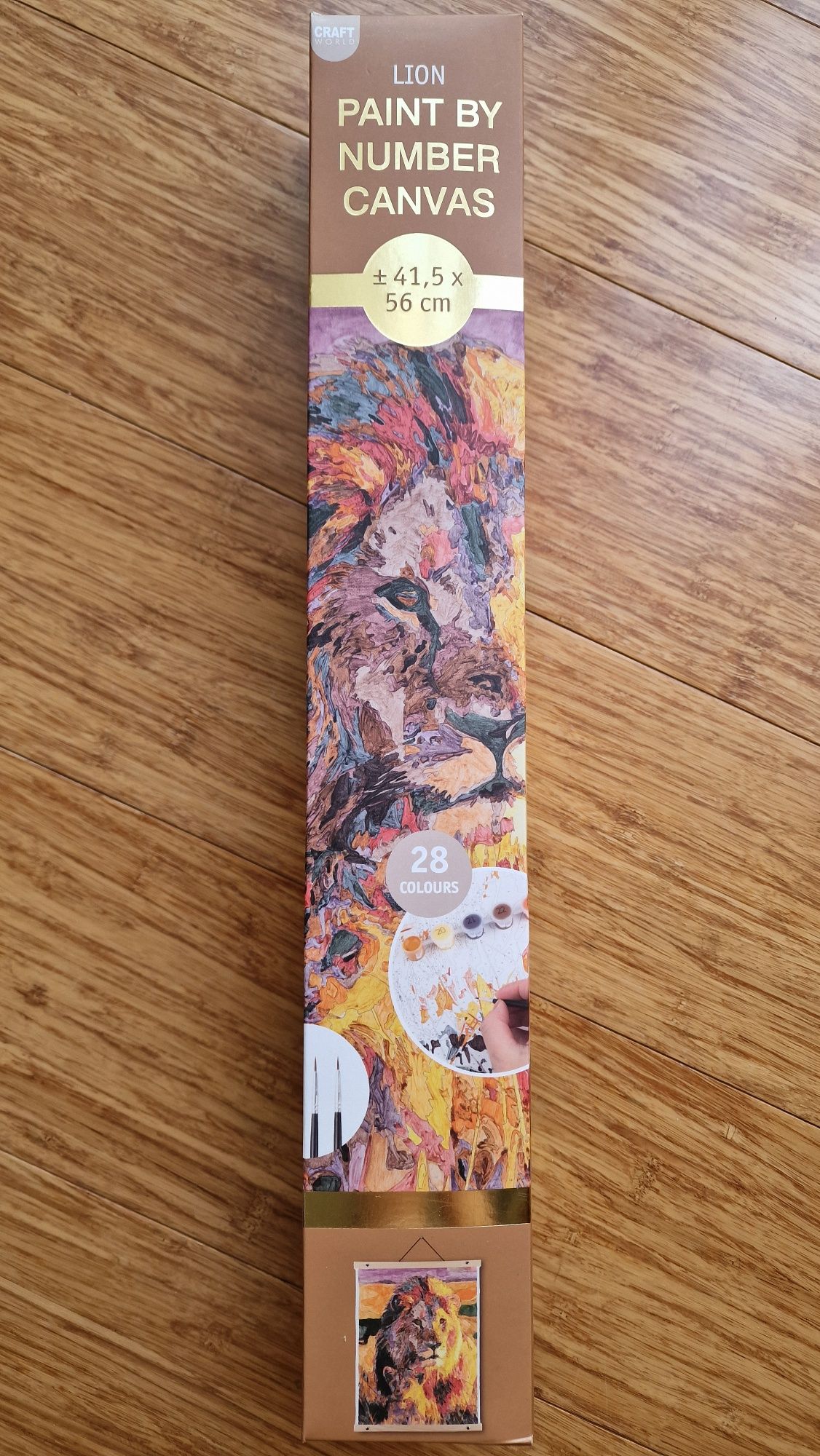 Malowanie według numerów 41,5x56 cm - lew - canvas