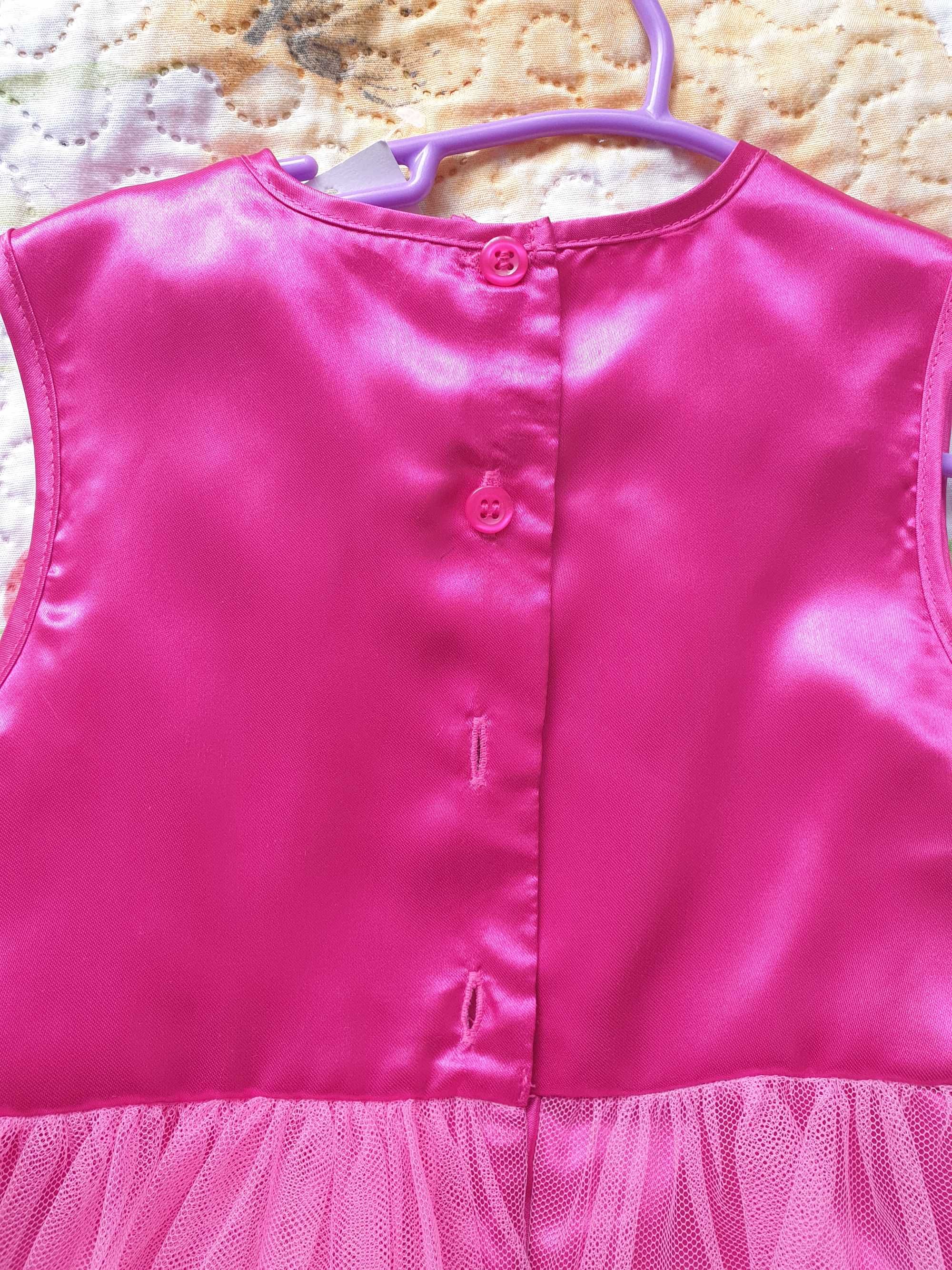 NOWA sukienka komunia elegancka cukinie różowa dziewczynka george 98