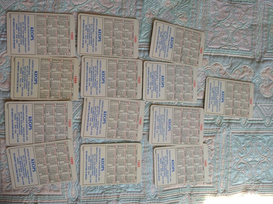 13 calendários de 1989